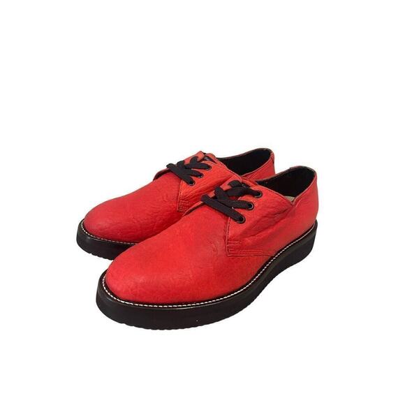 Two Thousand Never Red Leather Loafer Style Shoes Vibram Sole Mens 9 Womens 10 - Picture 2 of 8